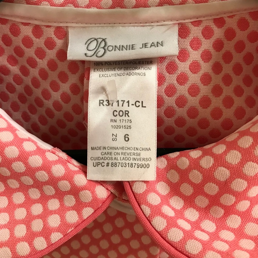 Girls light weight coat size 6 coral color - Picture 3 of 6